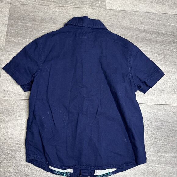 Cherokee Embroidered Short Sleeve Button Down Blue 3T - Picture 4 of 4